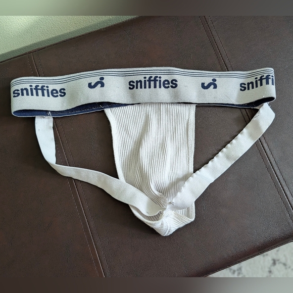 Sniffies White Men's Jockstrap - Picture 2 of 3